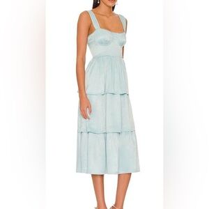WeWoreWhat Corset Midi Dress in Baby Blue